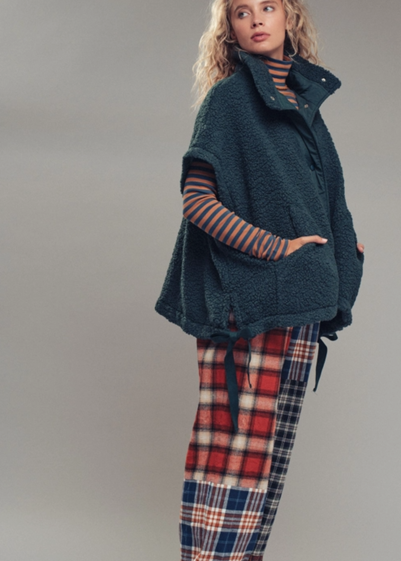 Oversized Sherpa Fleece Vest