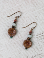 Crisp Autumn Czech Glass Simple Earrings