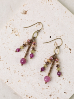 Dominion Ruby, Afghan Jade, Antique Copper Statement Earrings