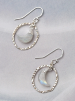 Mystic Rainbow Moonstone Simple Earrings