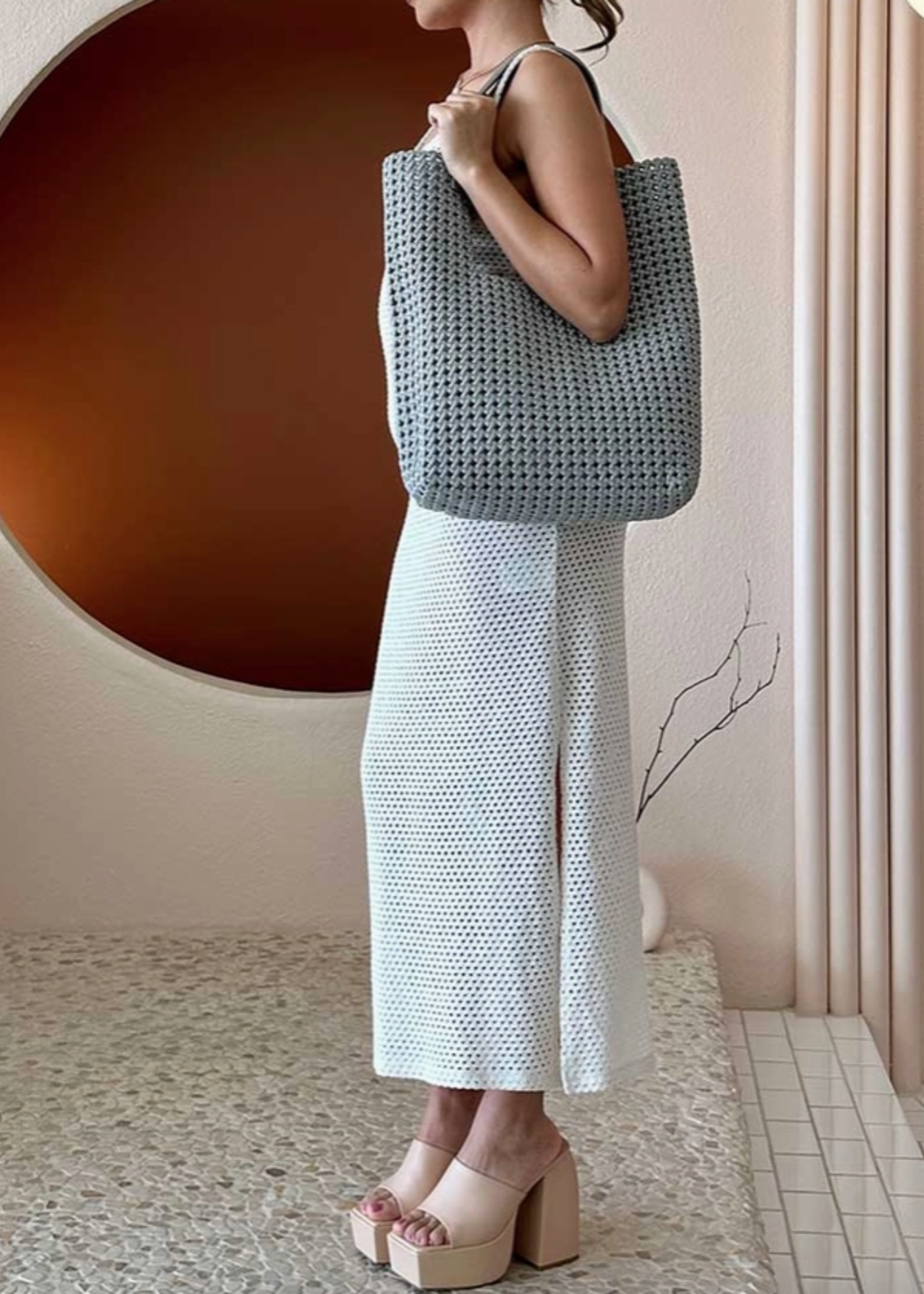 Rihanna Gray Nylon Extra Large Tote Bag