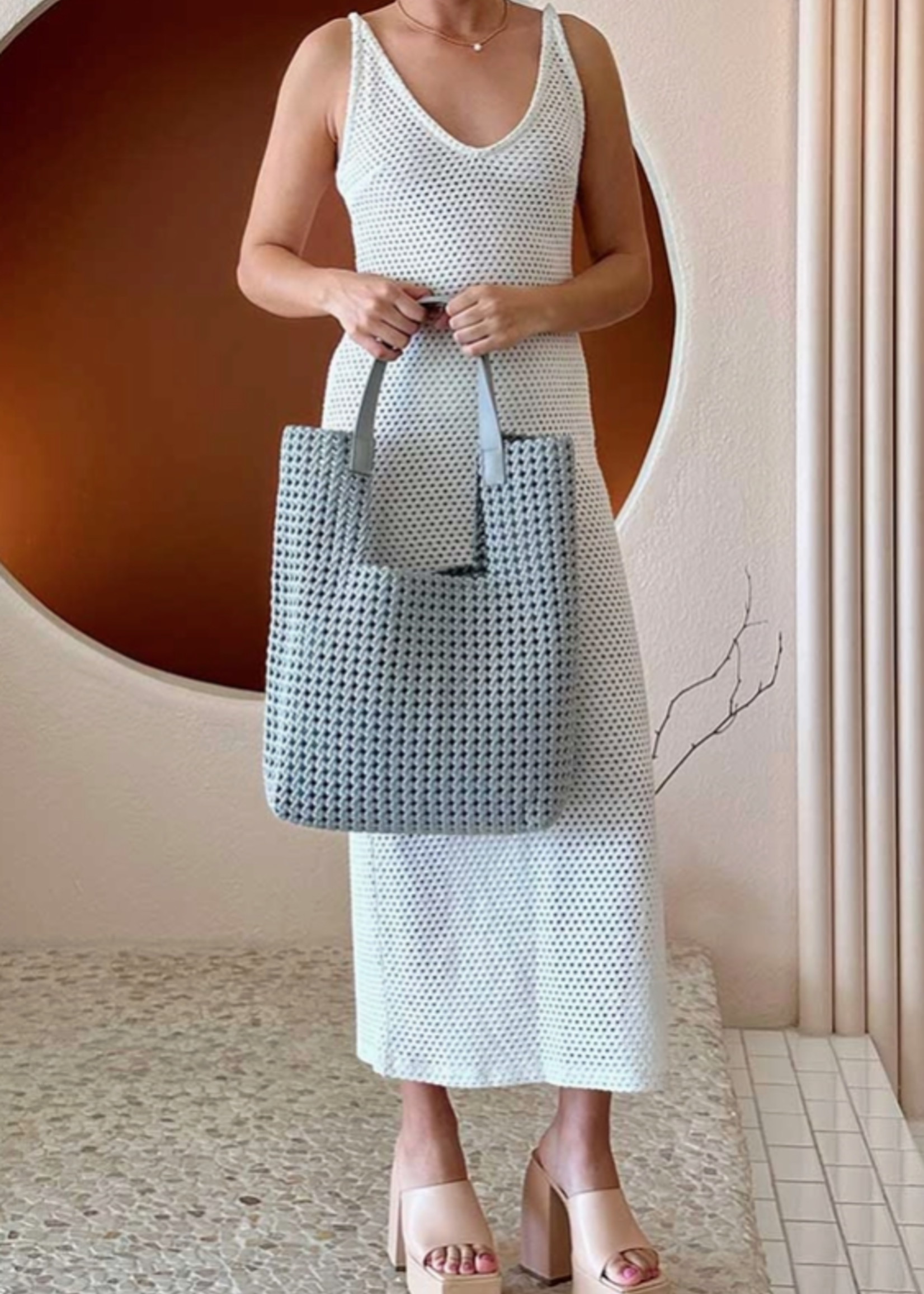 Rihanna Gray Nylon Extra Large Tote Bag