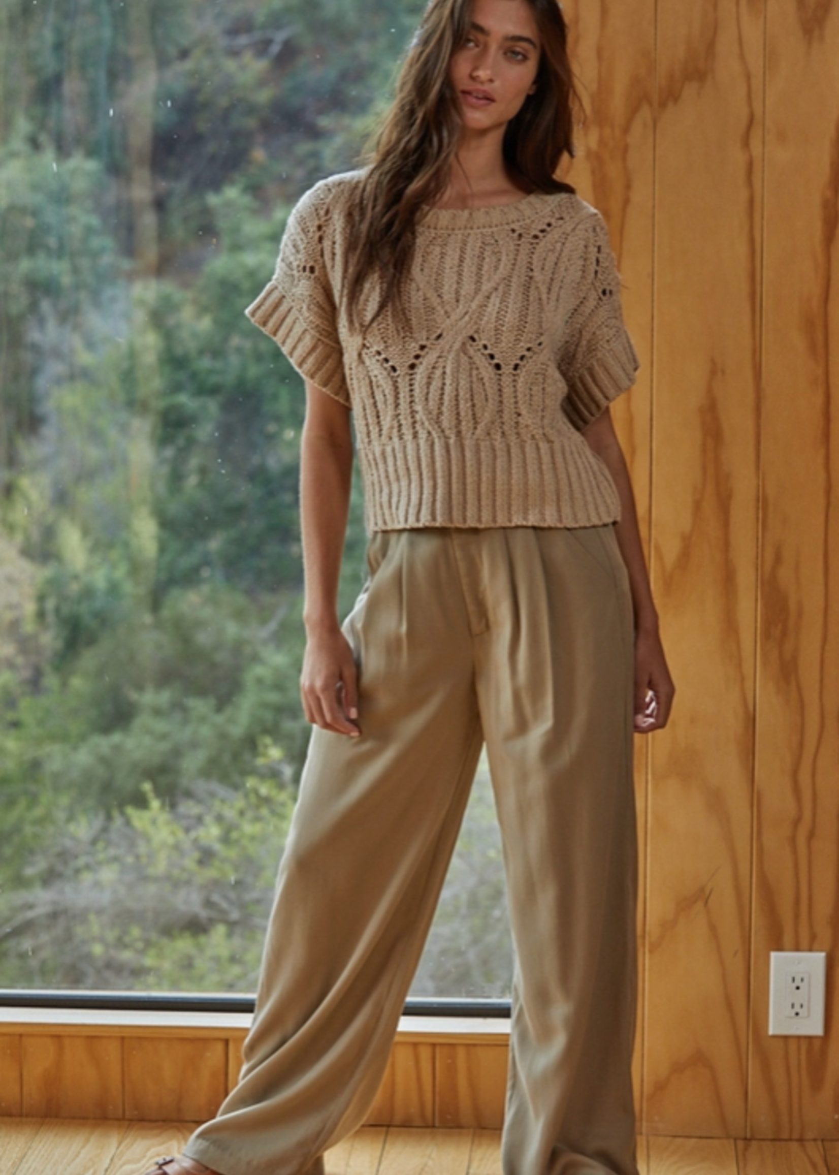 Crochet Round Neck Short Sleeve Top