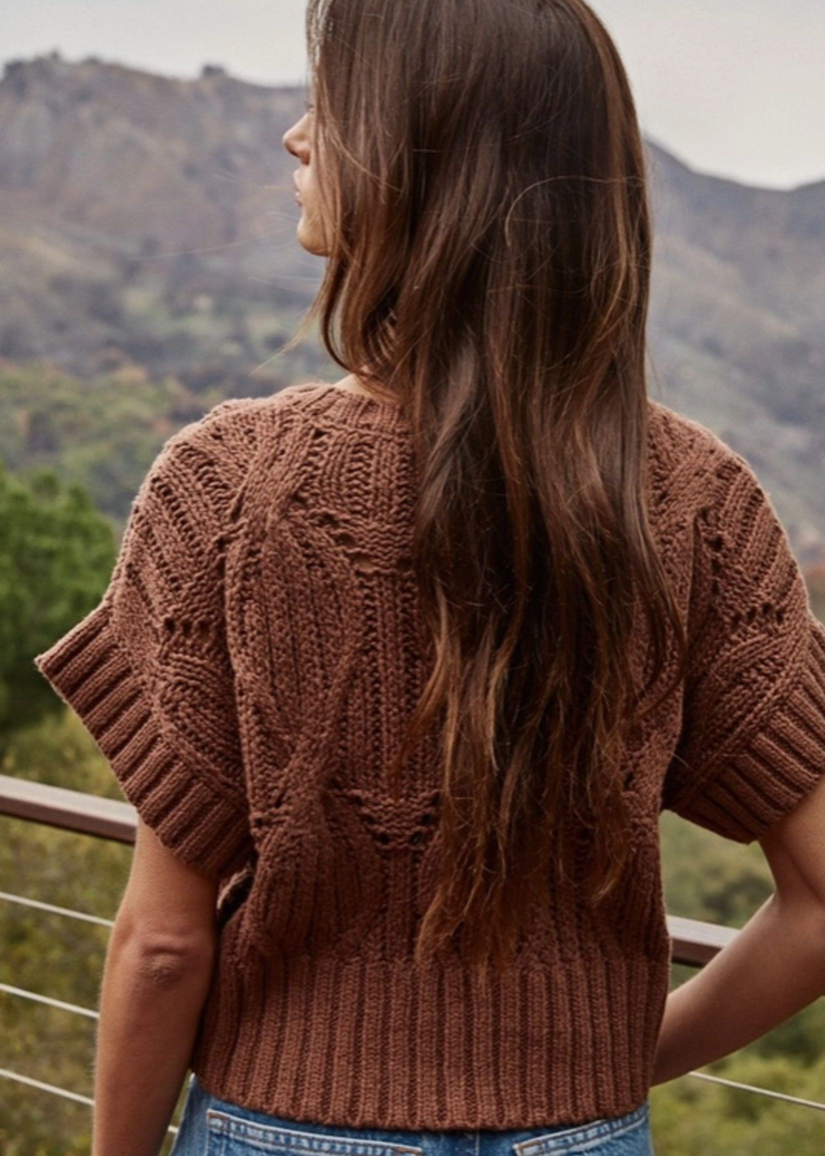 Crochet Round Neck Short Sleeve Top