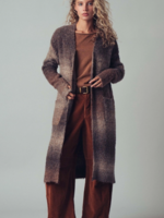 Brushed Ombre Knit Open Front Cardigan