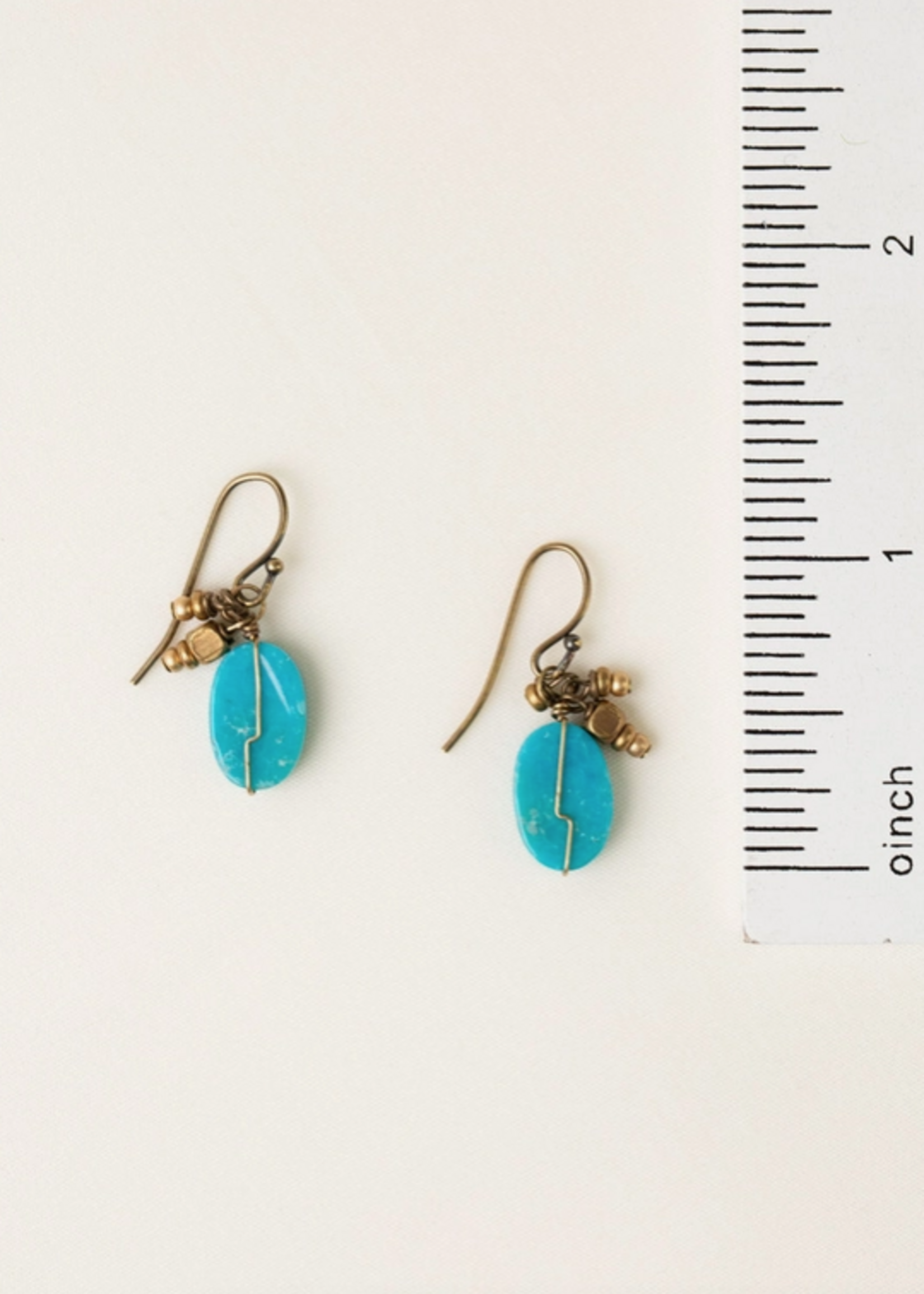 Transcend Turquoise Oval Simple Earrings