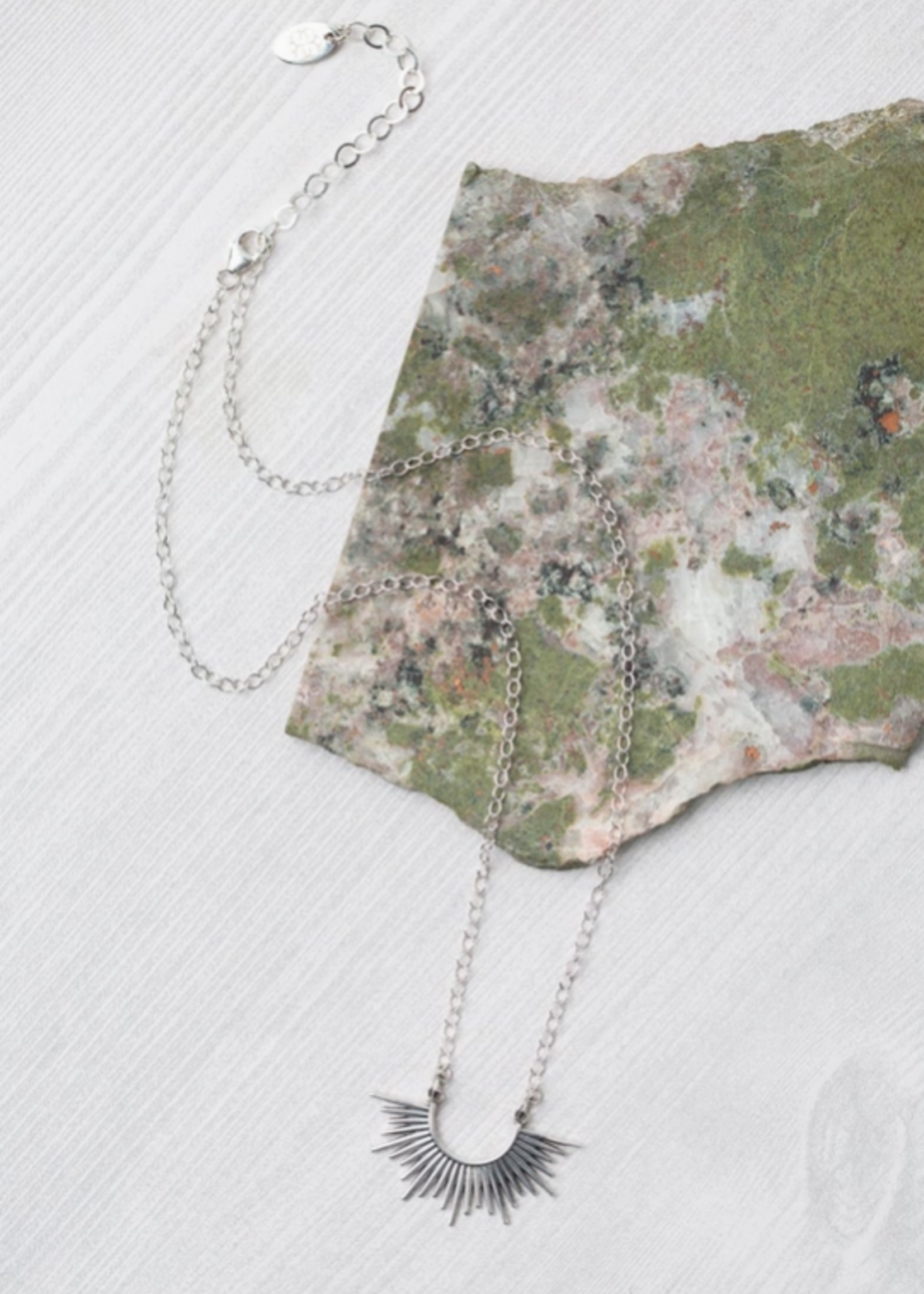 Resilience 16.25-18.25" Sterling Silver Sunburst Simple Neck