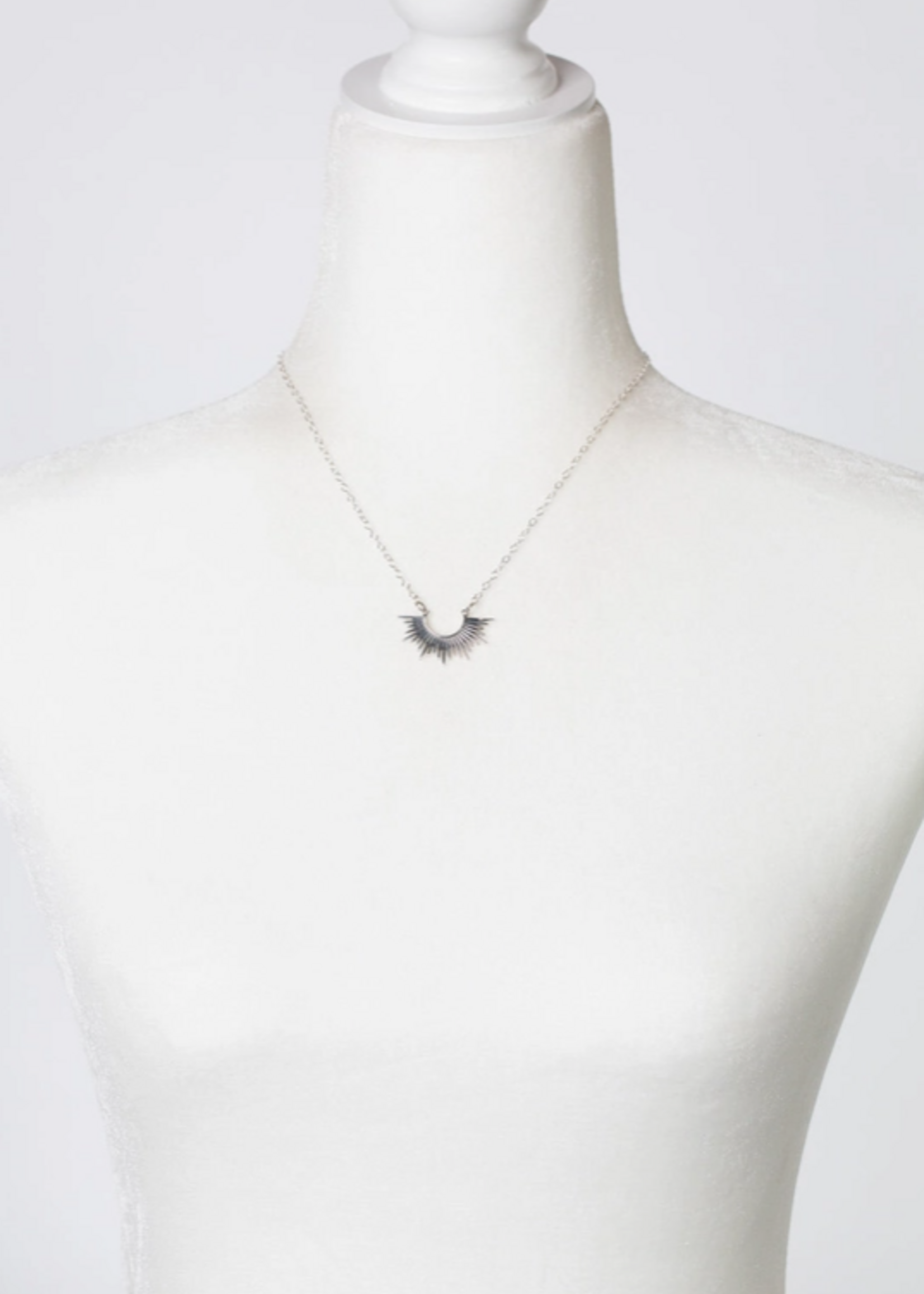 Resilience 16.25-18.25" Sterling Silver Sunburst Simple Neck
