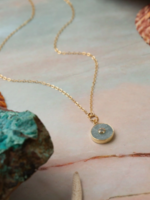 Ocean Waves 15.5-17.5" Aquamarine Simple Necklace