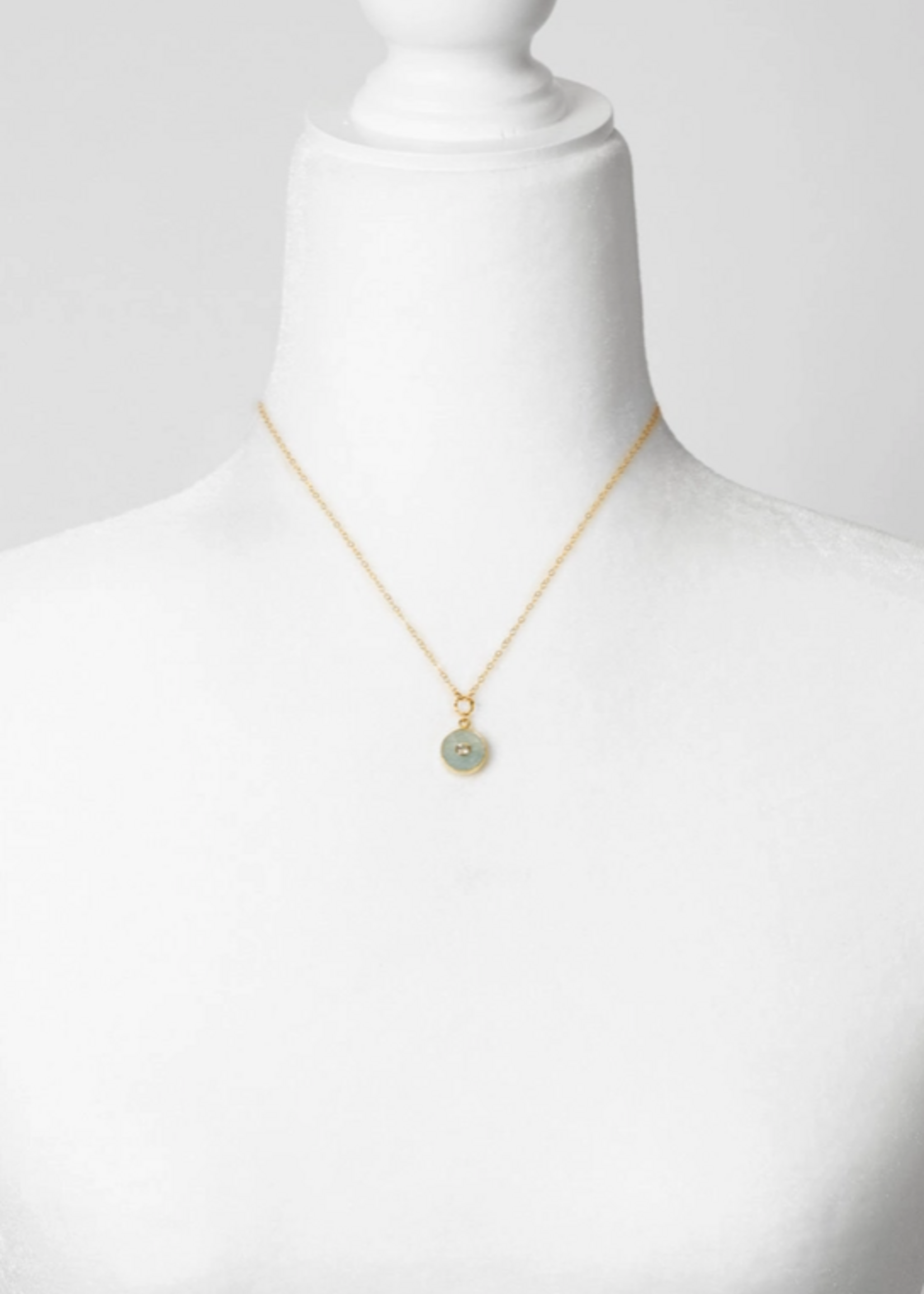 Ocean Waves 15.5-17.5" Aquamarine Simple Necklace