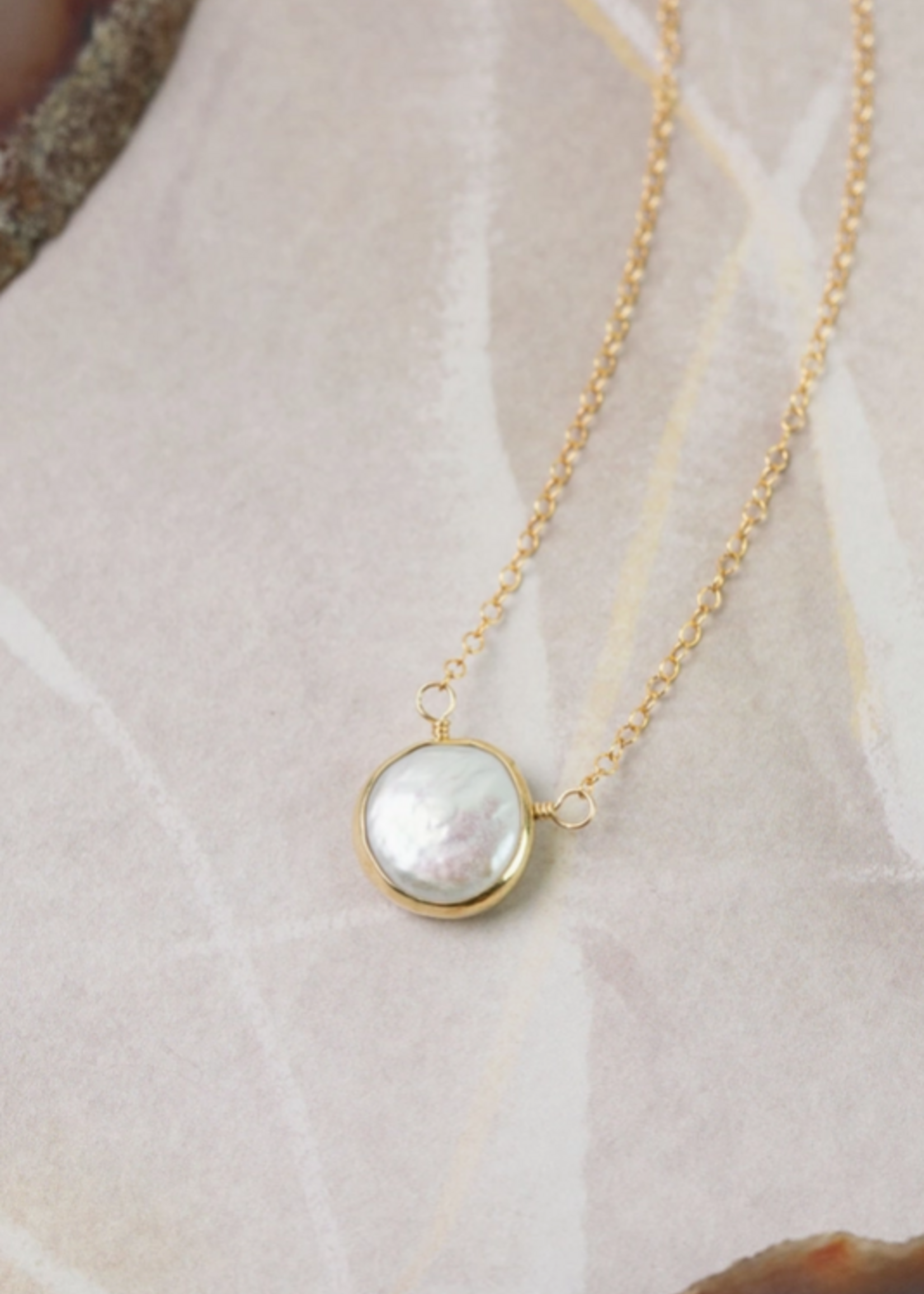 Favorites 16.5-18.5" Coin Pearl Focal Necklace