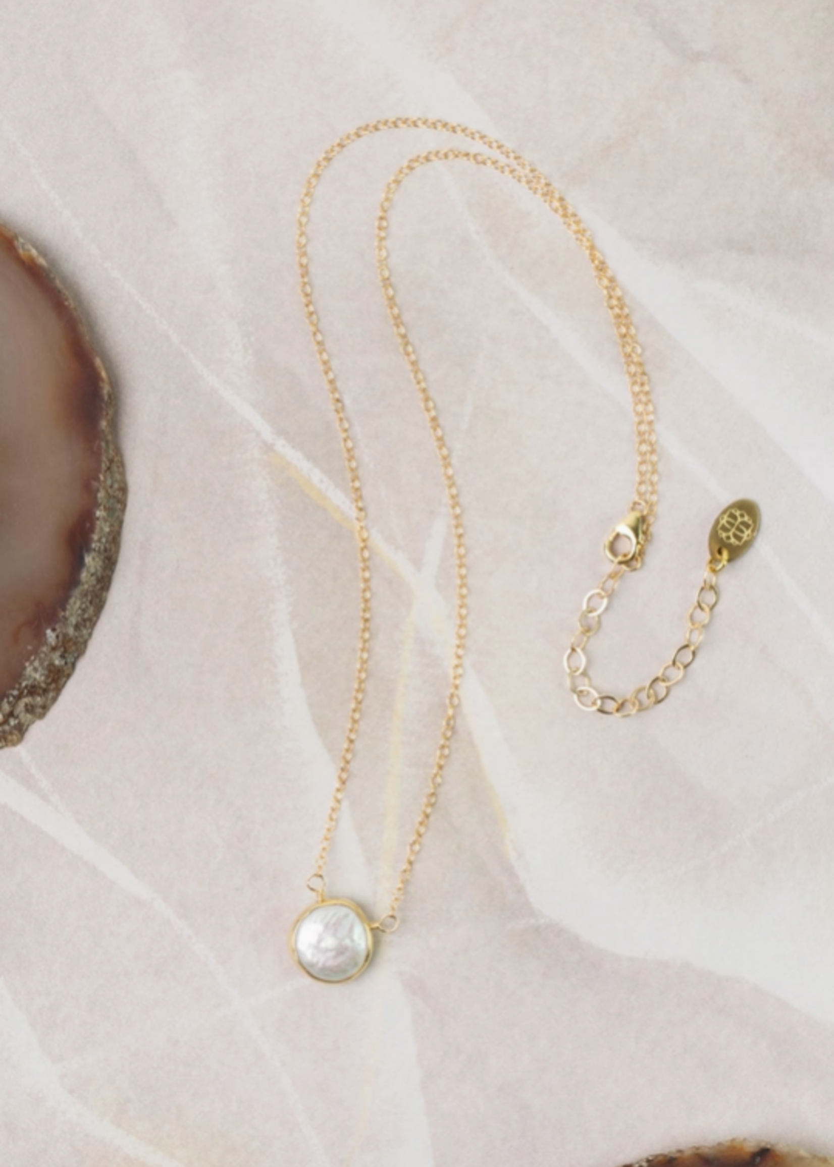 Favorites 16.5-18.5" Coin Pearl Focal Necklace