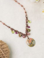 Dominion 17.5-19.5" Peridot, Ruby with Unakite Focal Statement Necklace