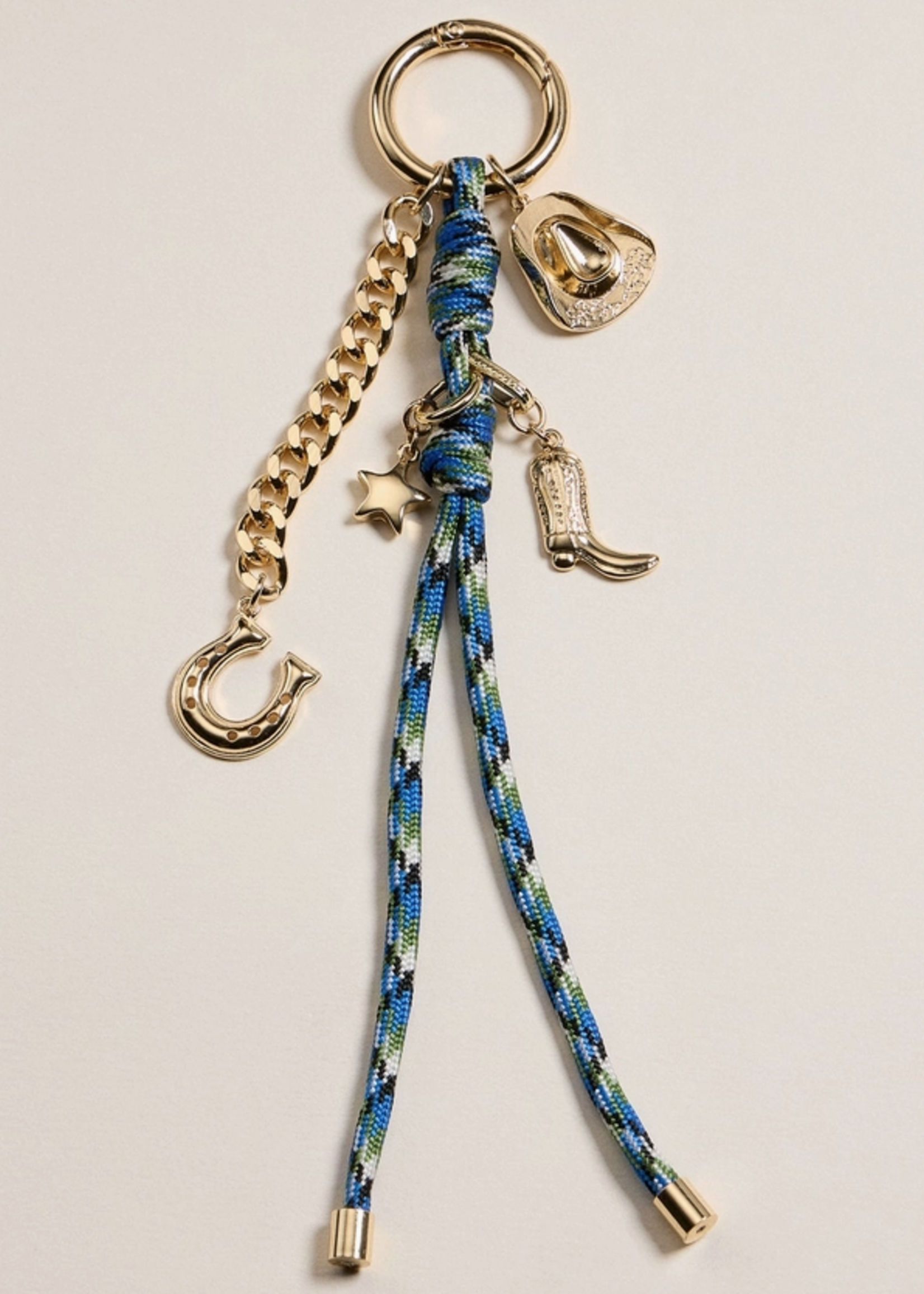 Western Charm Keychain with Enamel Accents