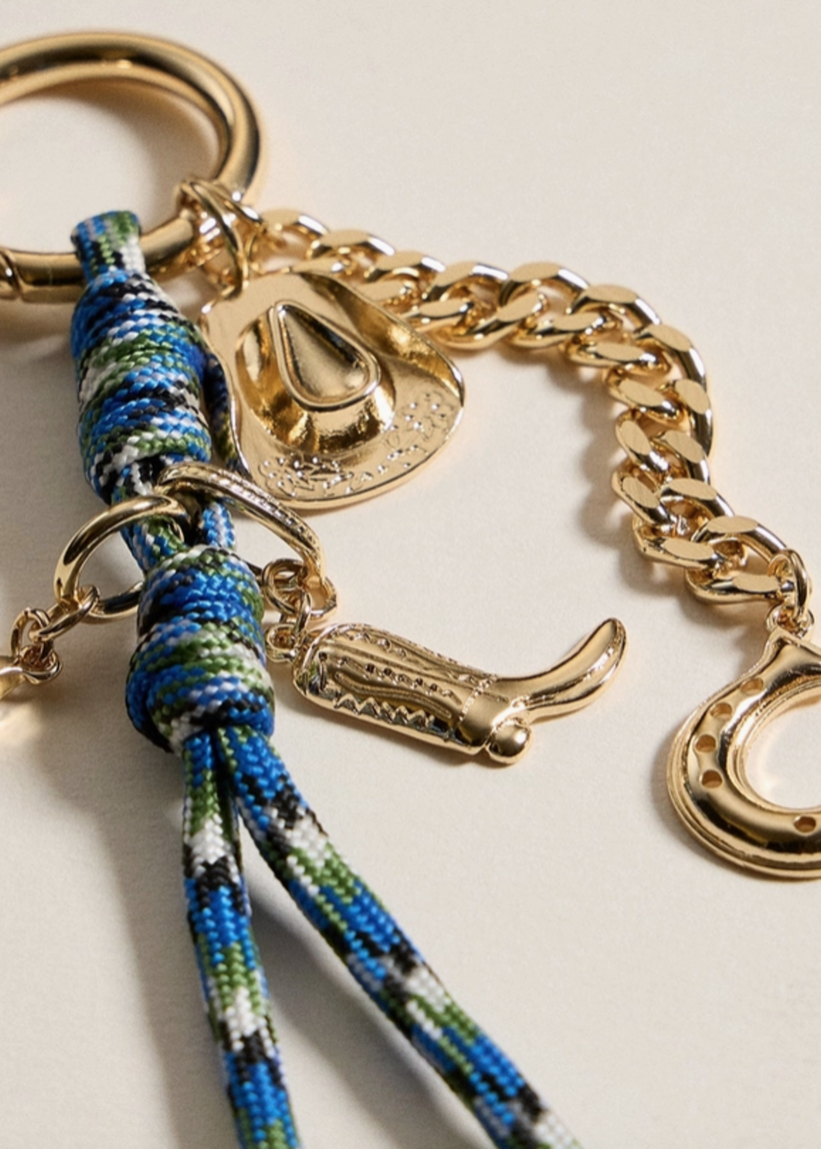 Western Charm Keychain with Enamel Accents