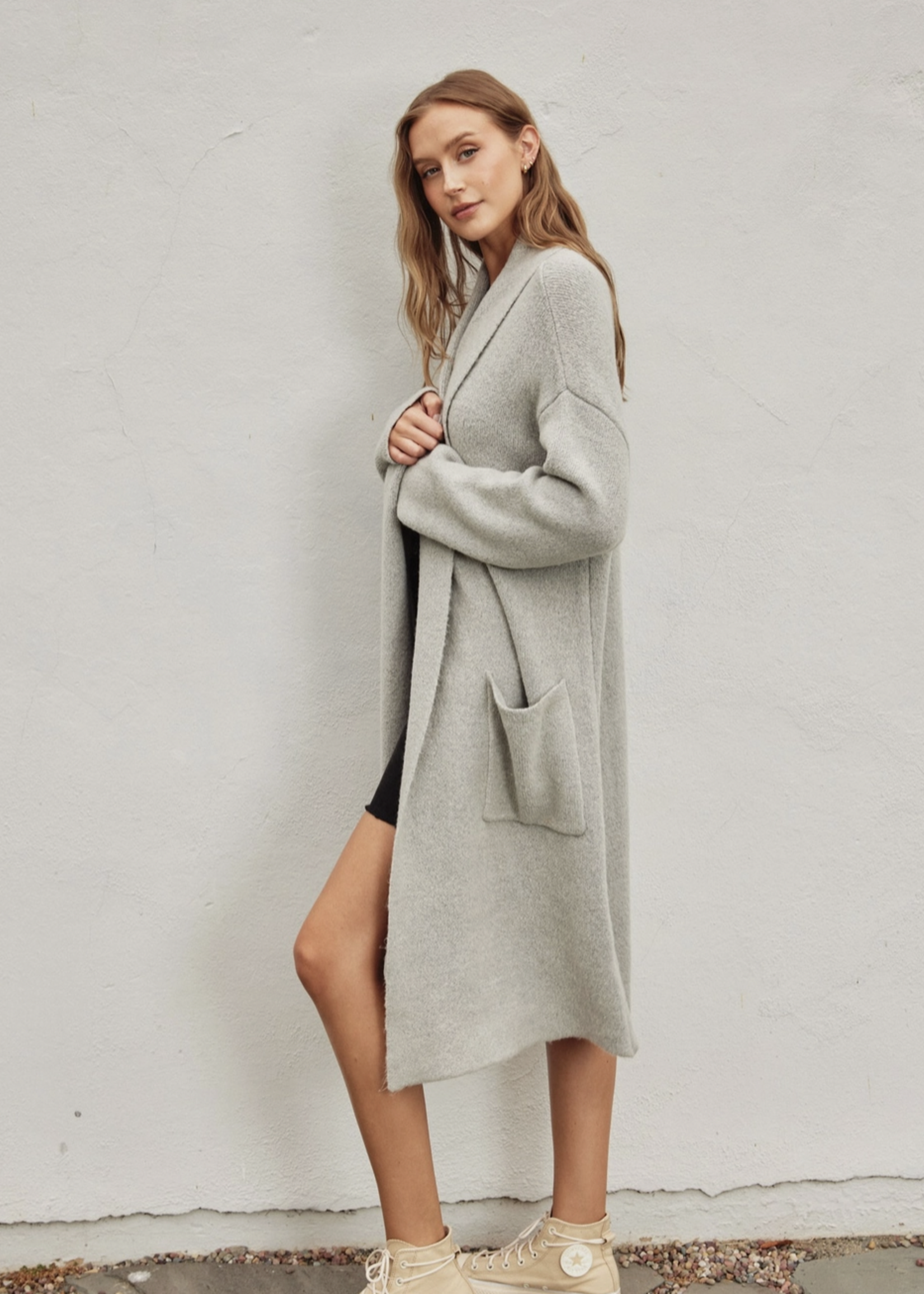 Cozy Long Cardigan Grey