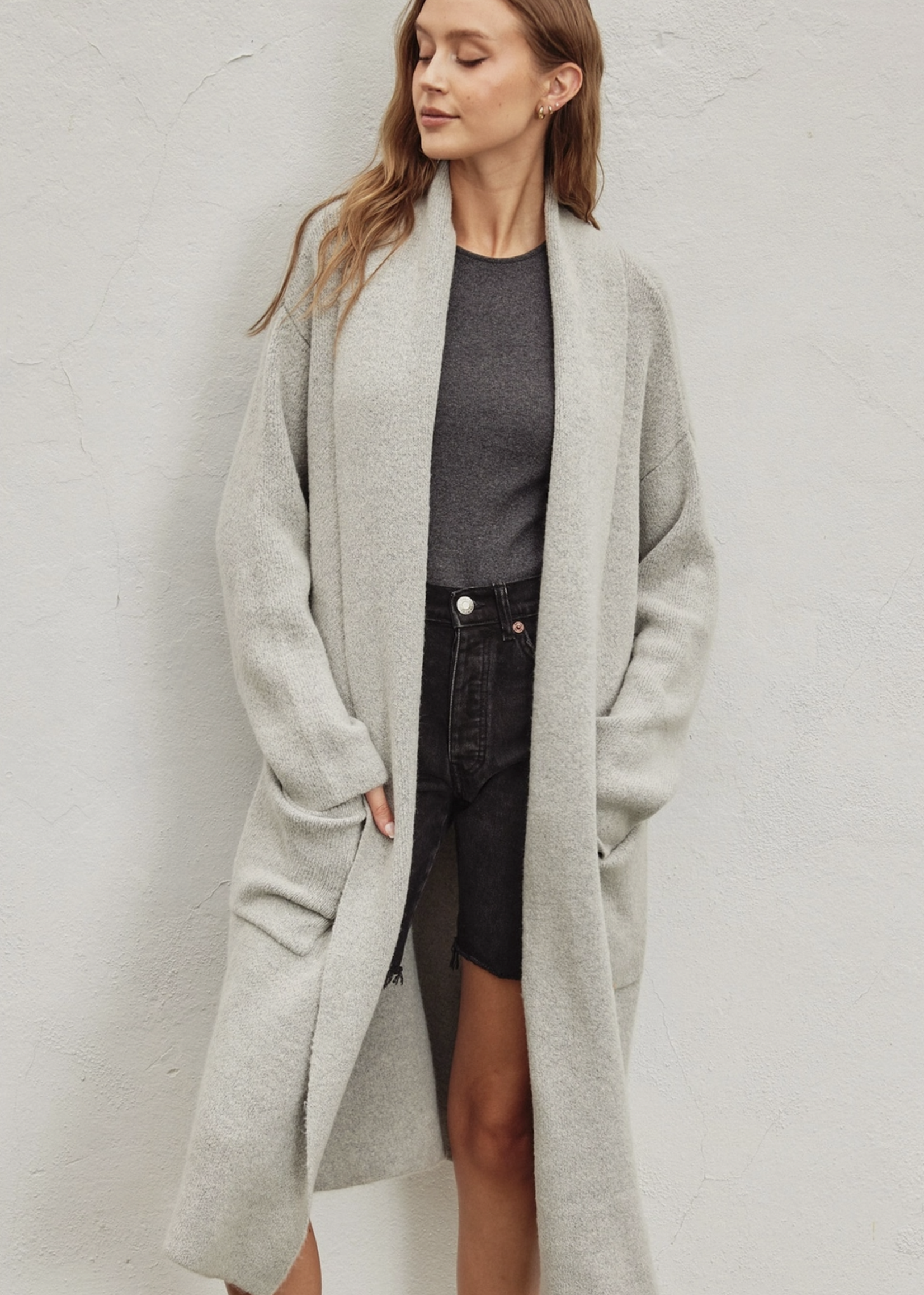 Cozy Long Cardigan Grey