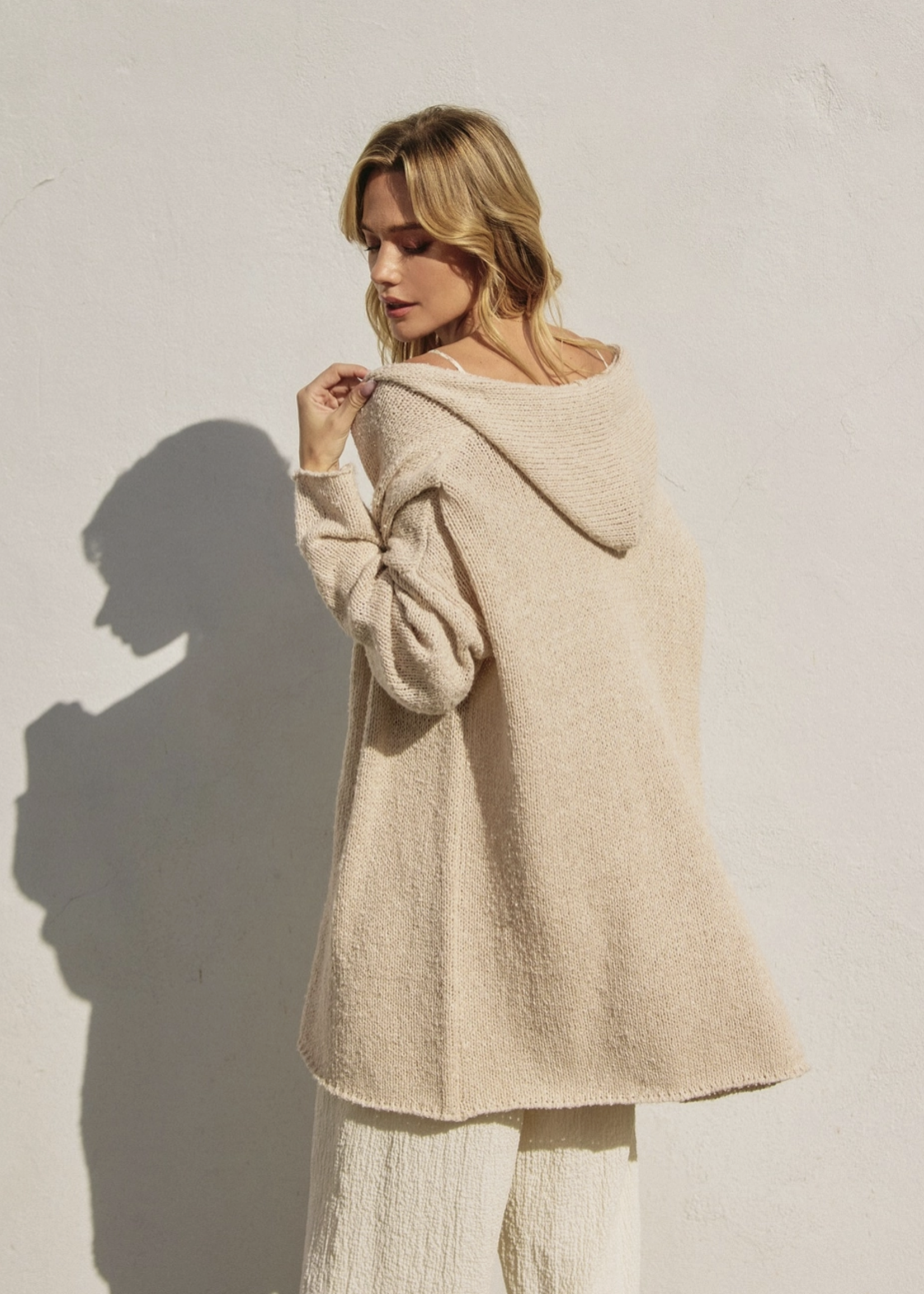 Stay Calm Hoodie Cardigan Birch