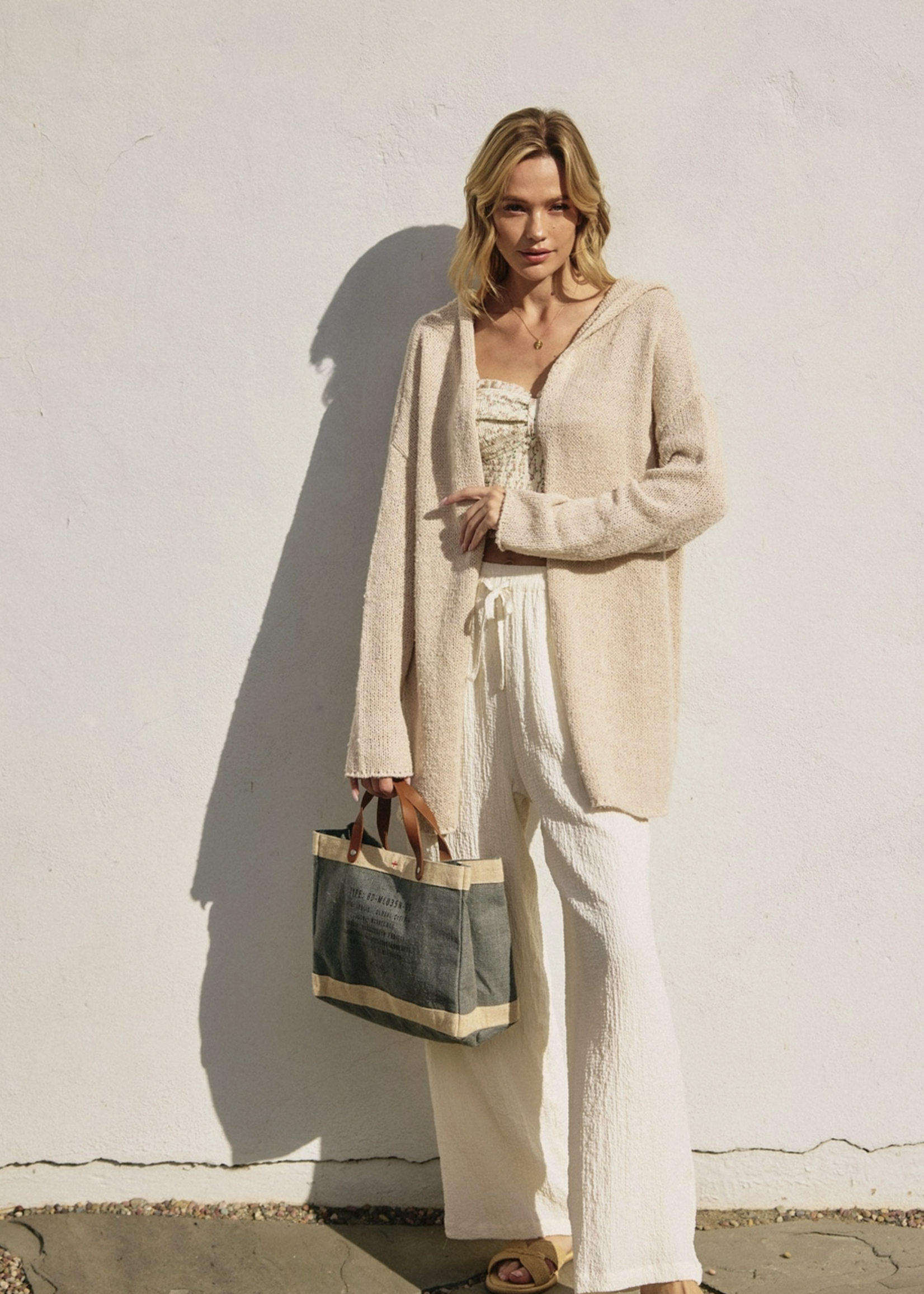 Stay Calm Hoodie Cardigan Birch