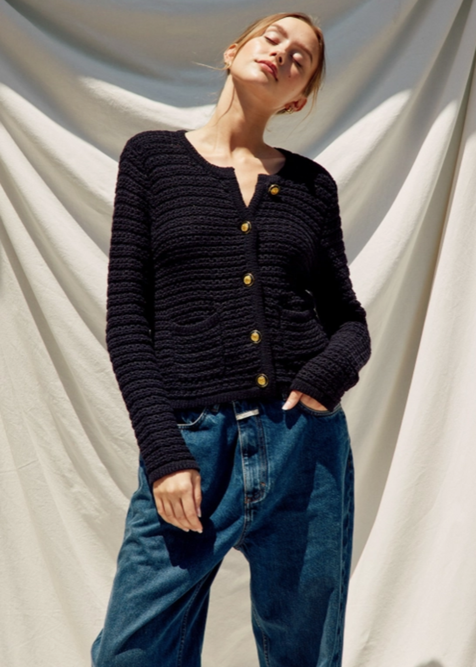 Refined Knitted Cardigan Black