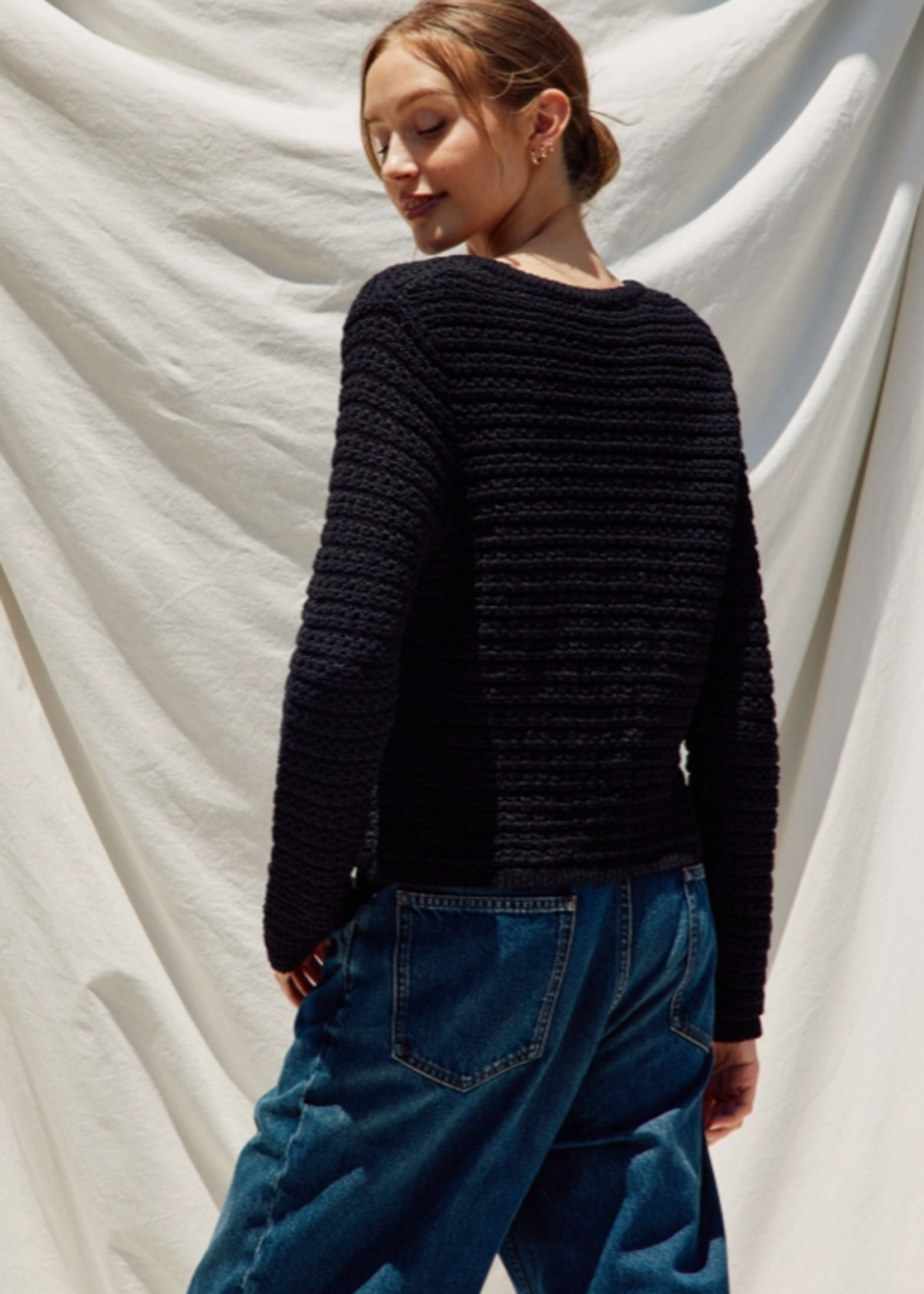 Refined Knitted Cardigan Black