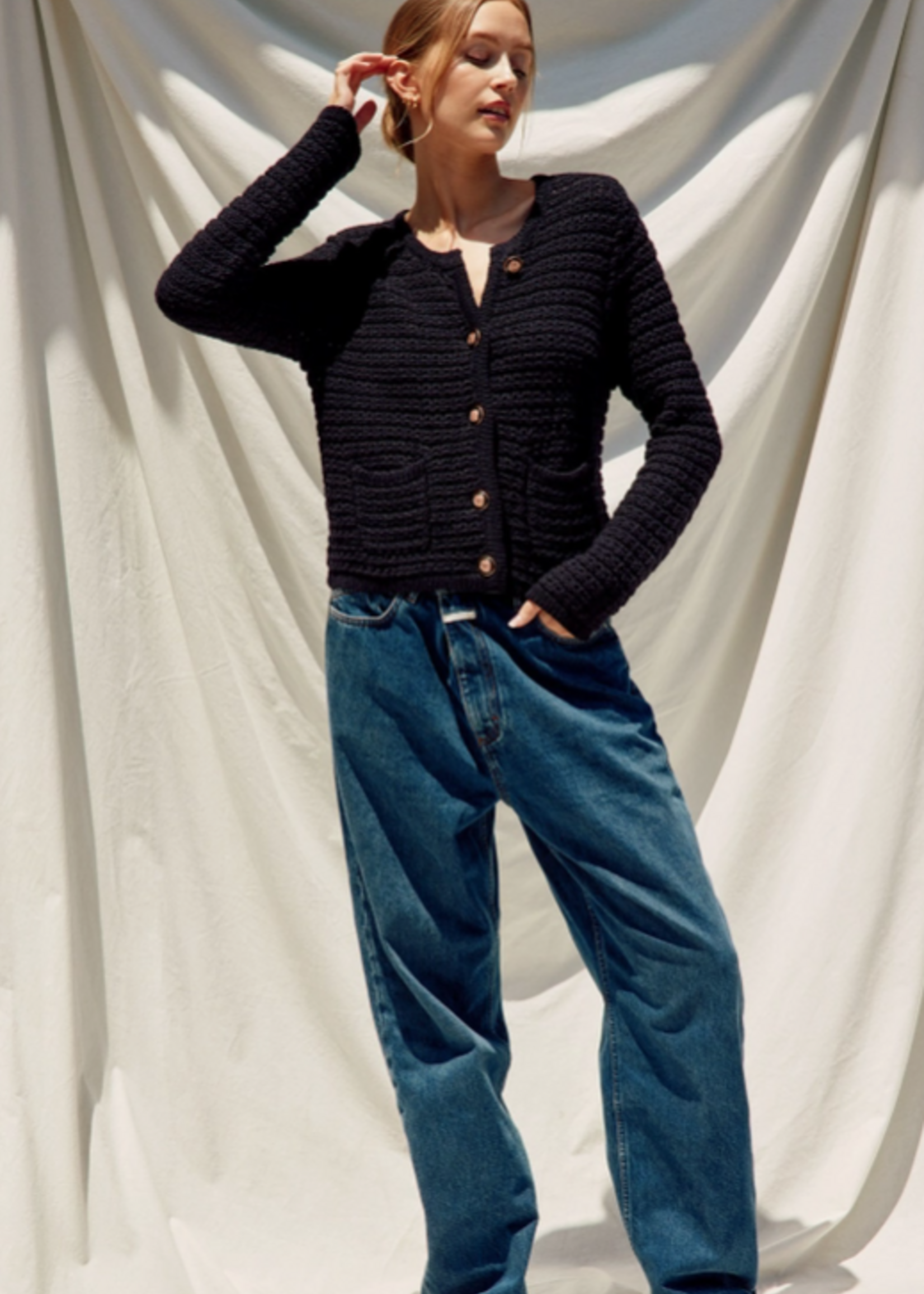 Refined Knitted Cardigan Black