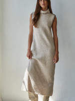 Sweater Turtle Neck Sleeveless Bodycon Maxi