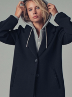 Scuba Fabric Relaxed Fit with Removable Hood Coat