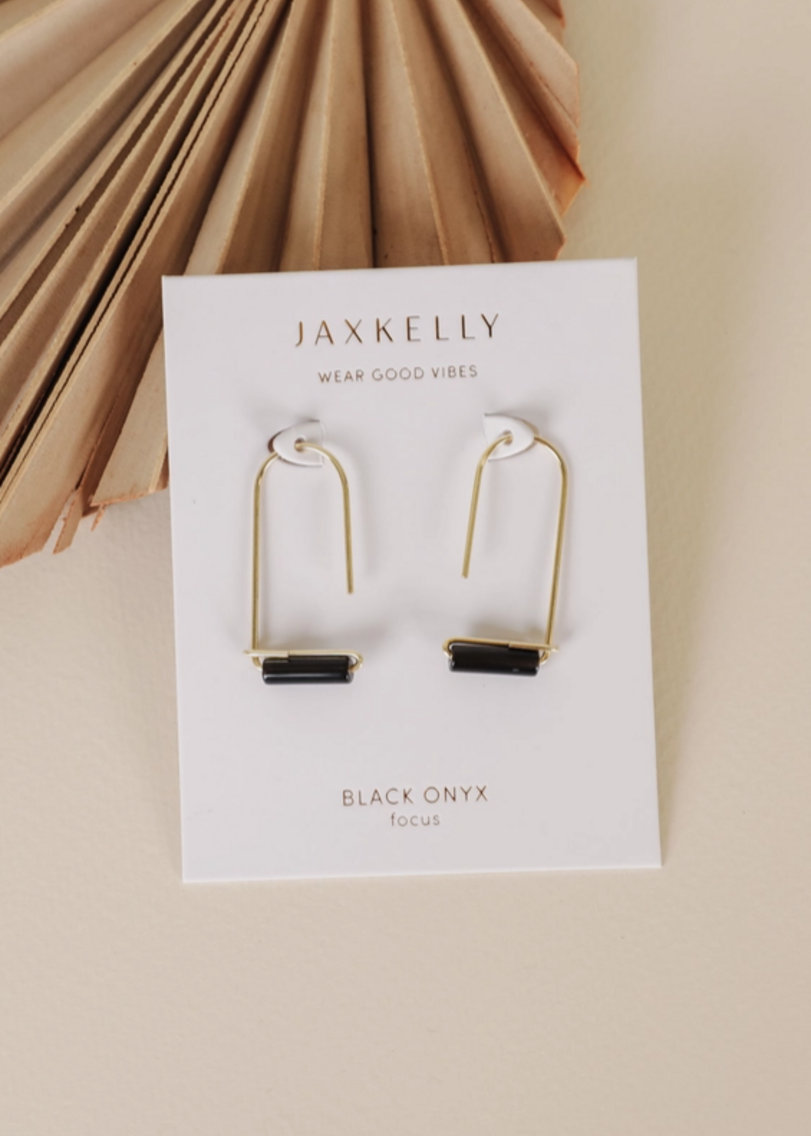 Drop - Black Onyx - Gold Earrings
