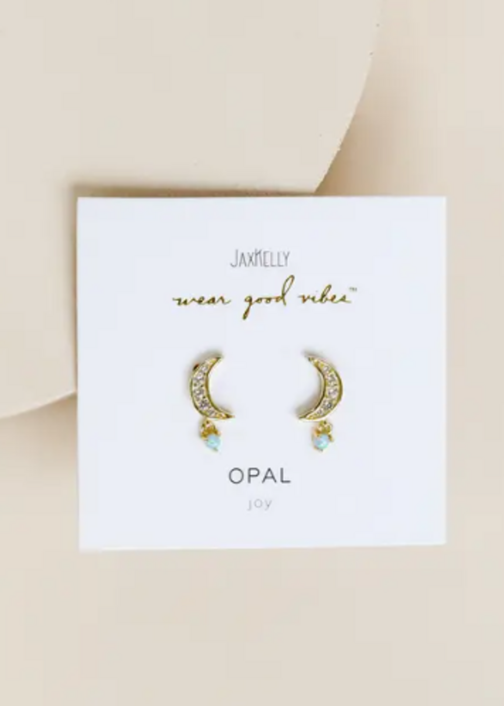 Moon Drop - Opal - Gold Earrings