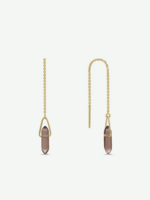 Threader - Smoky Quartz - Gold Earrings