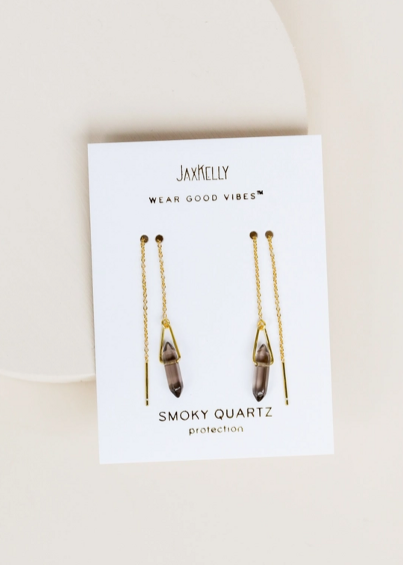 Threader - Smoky Quartz - Gold Earrings