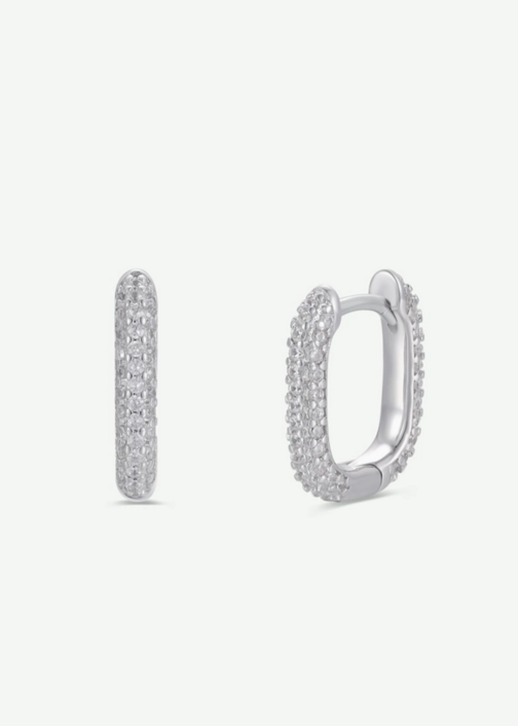 Silver Hoop Pave CZ