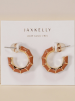 Vintage Hoop Earrings - Brown Enamel