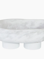 Resin Footed Oblong Bowl with Rings