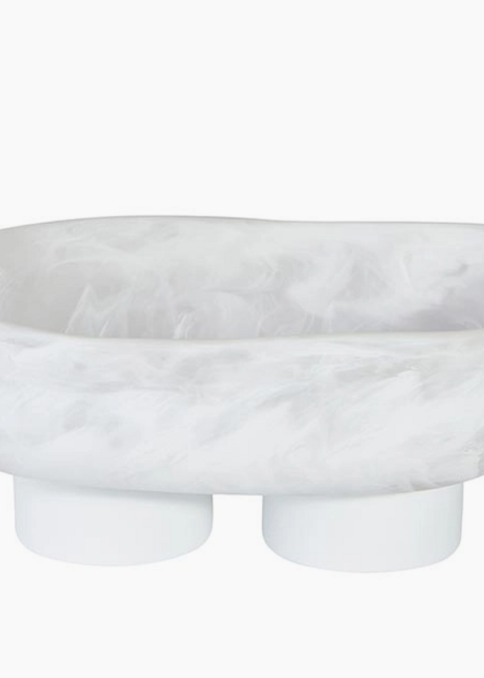 Resin Footed Oblong Bowl with Rings