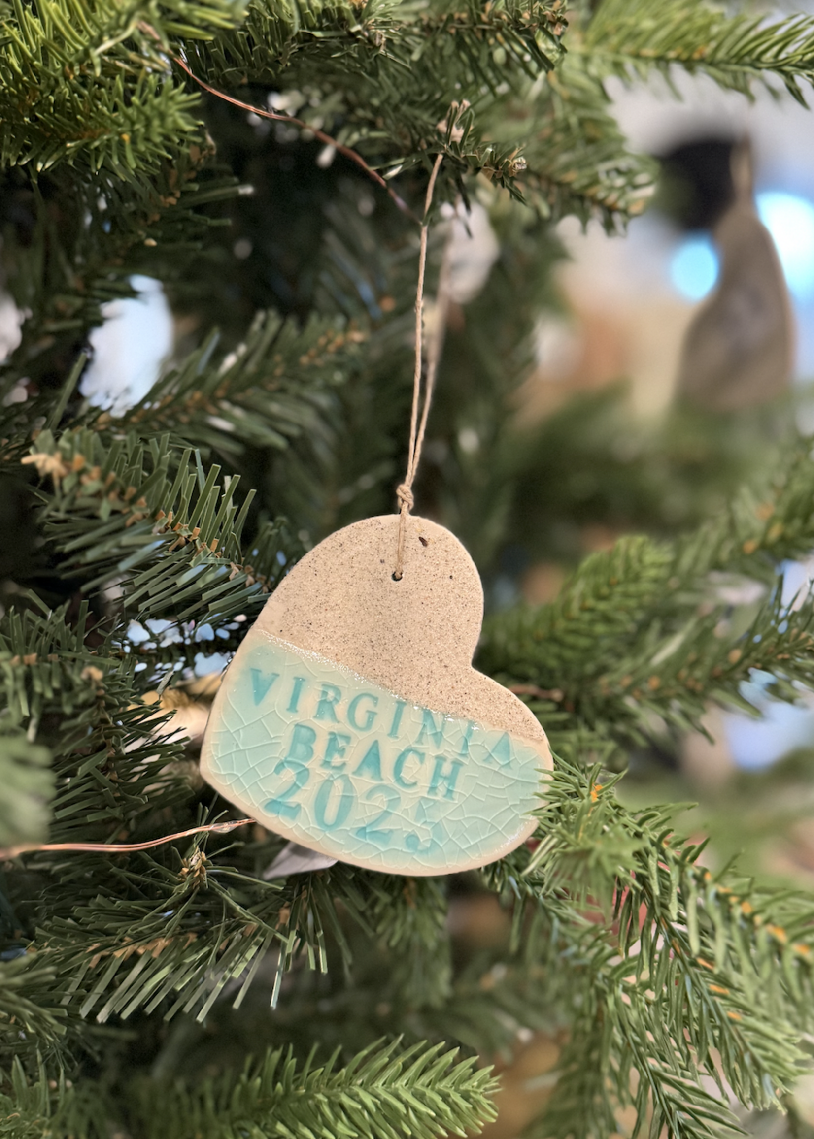 Assorted Sandy Hearts Ceramic Beach Lovers Ornament