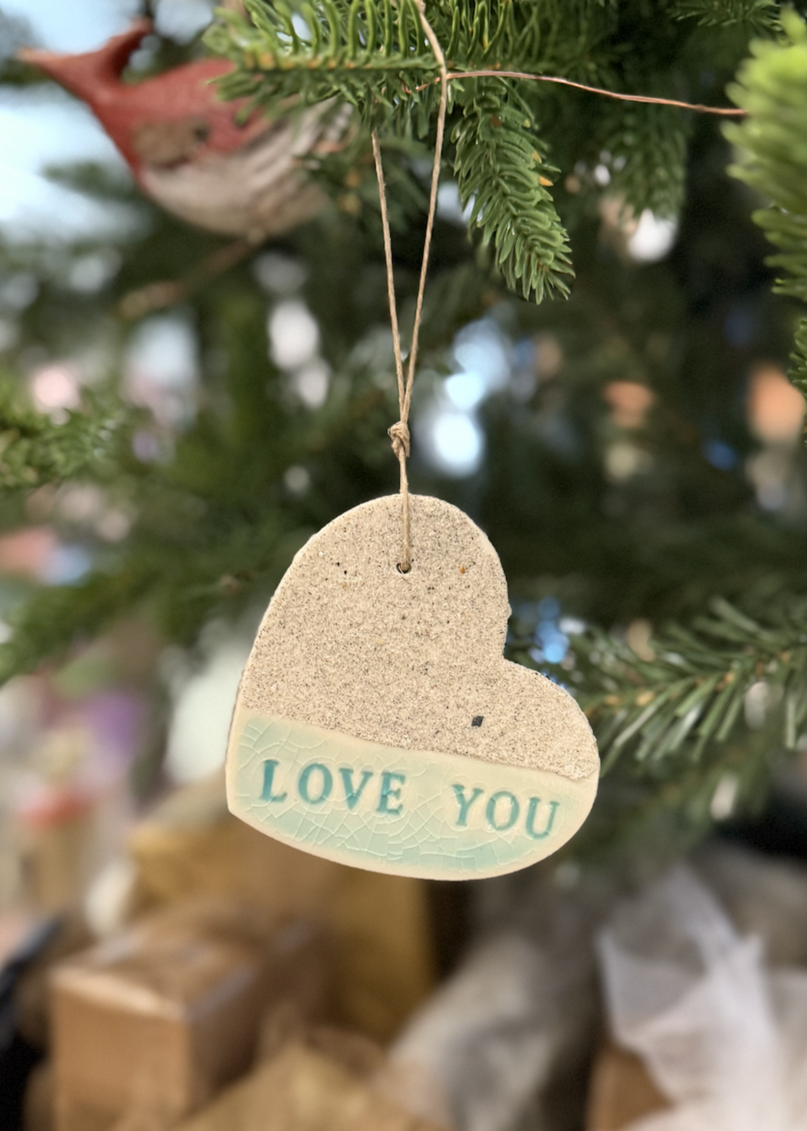 Assorted Sandy Hearts Ceramic Beach Lovers Ornament