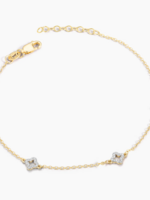 Diamond Station Chain Bracelet 14k Gold Plated