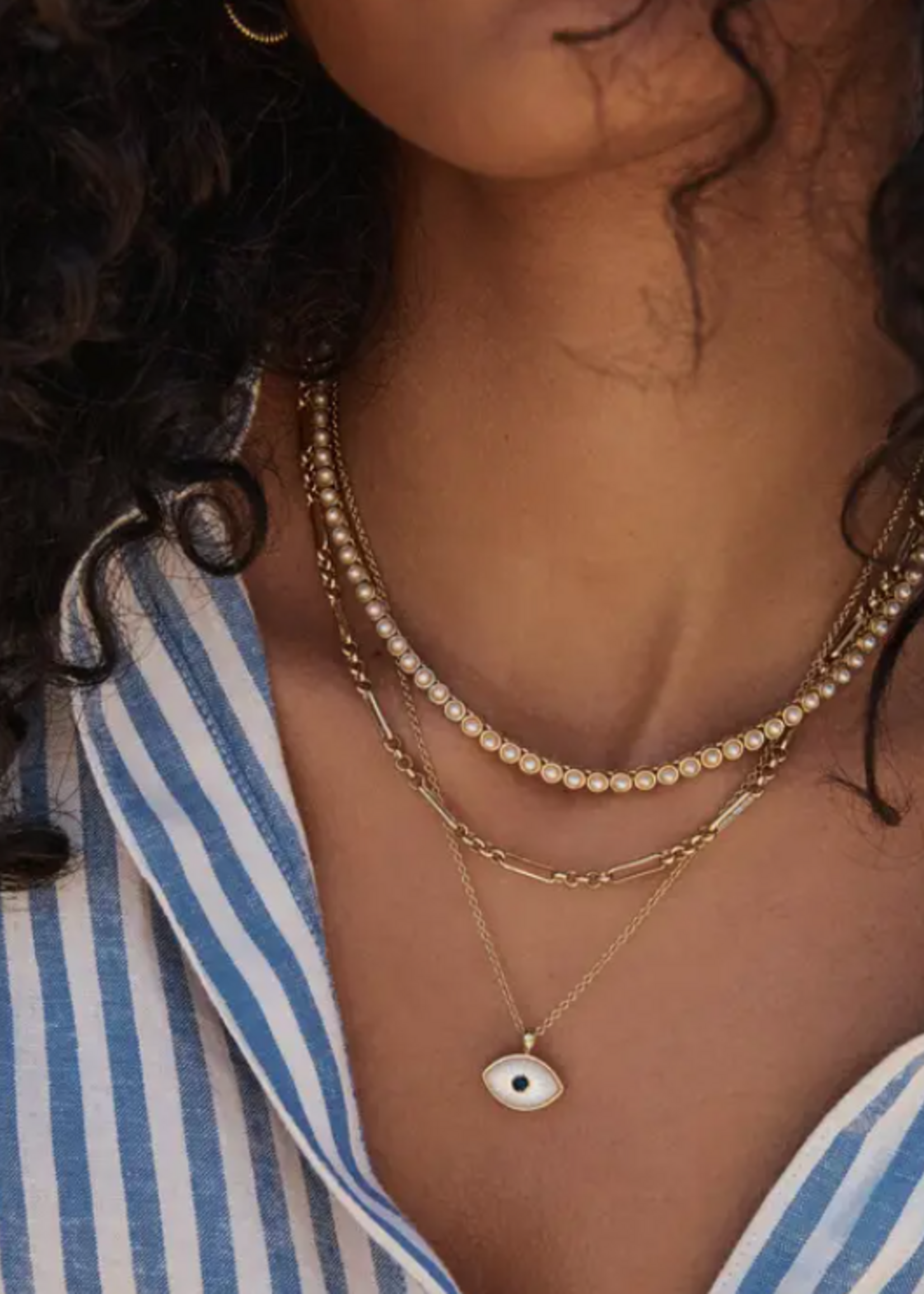 Protect Pendant Mini - Mother of Pearl/Black Onyx