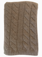 100% Cashmere Cable Knit Throw Blanket