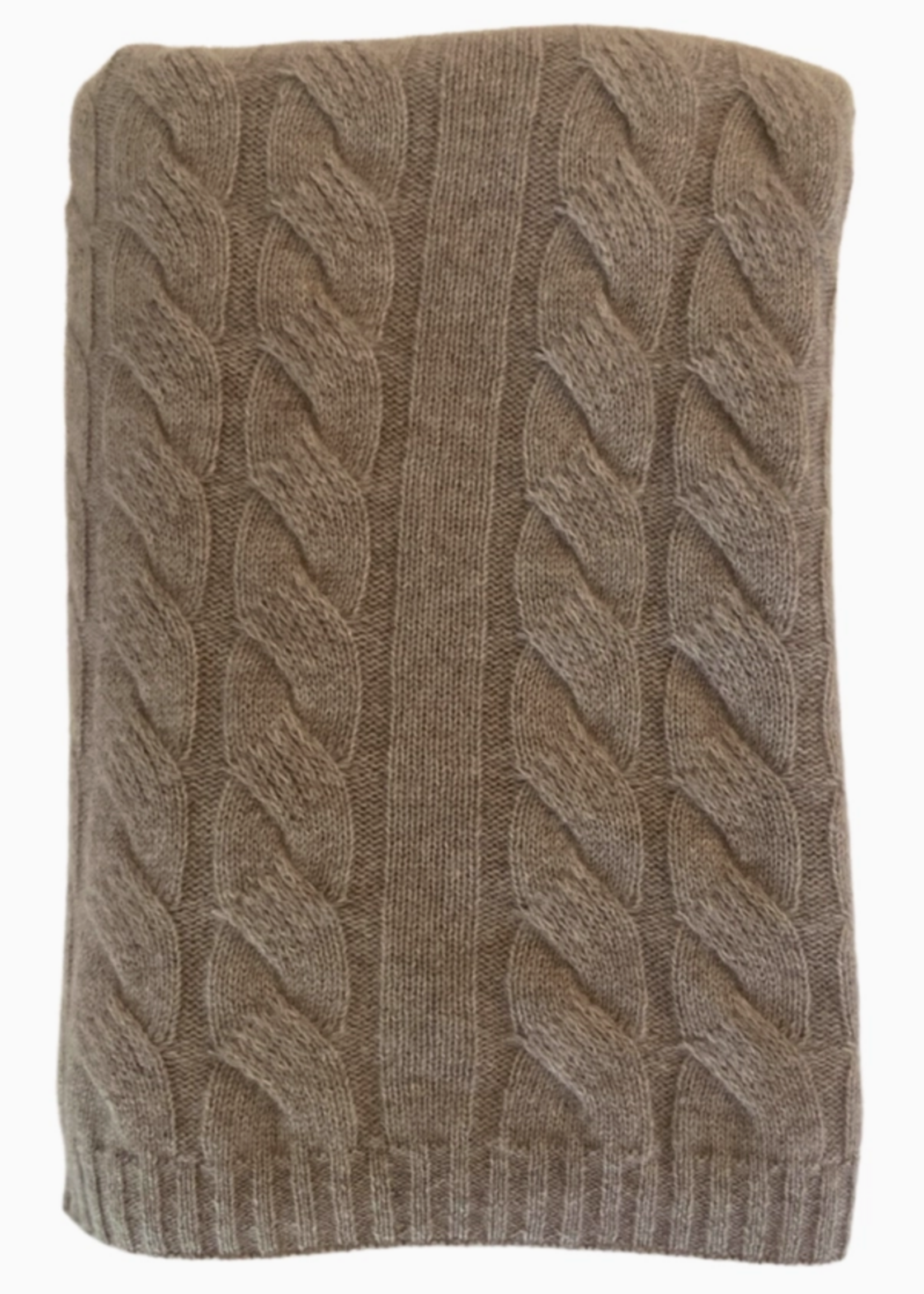 100% Cashmere Cable Knit Throw Blanket