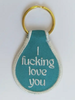I Fucking Love You Embroidered Key Tag