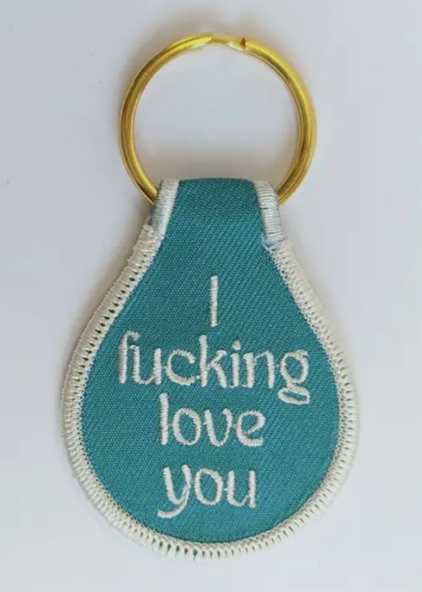 I Fucking Love You Embroidered Key Tag