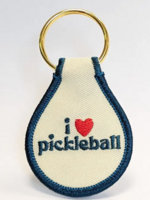 I Heart Pickleball Embroidered Key Tag