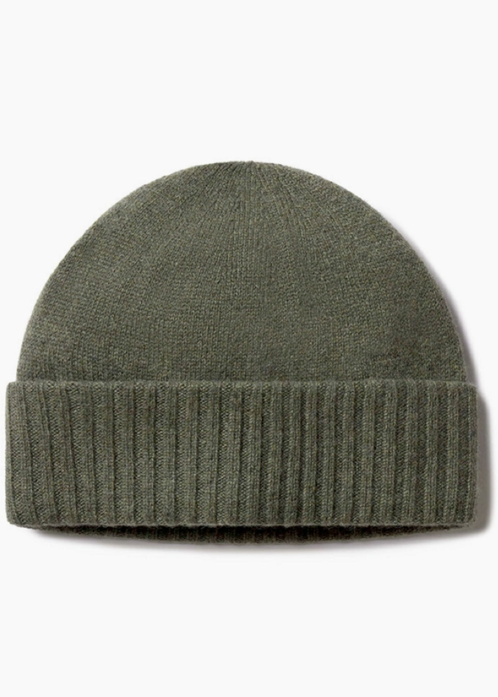 Cashmere Ribbed Hat Dark Olive