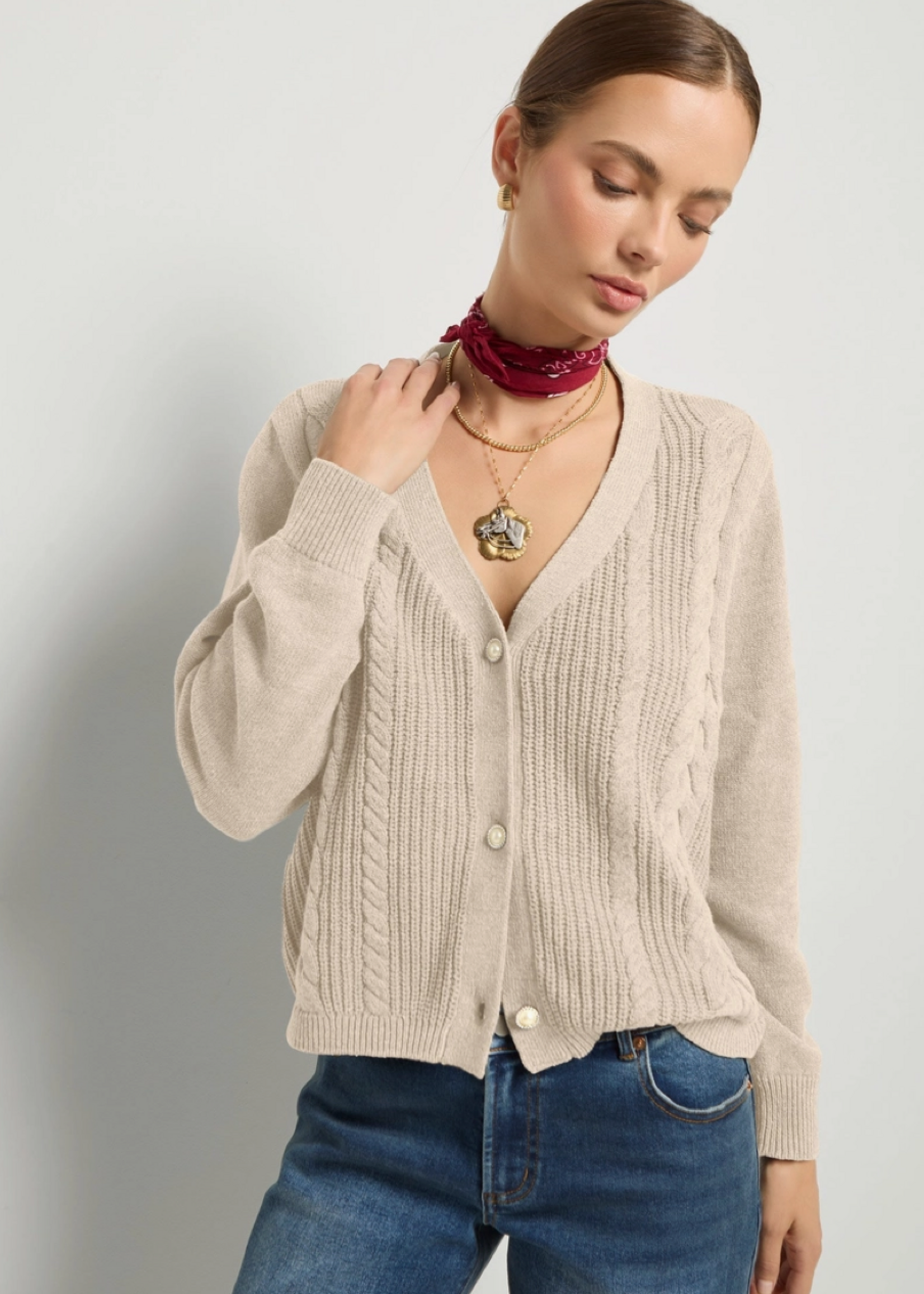 Amethyst Cable Cardigan