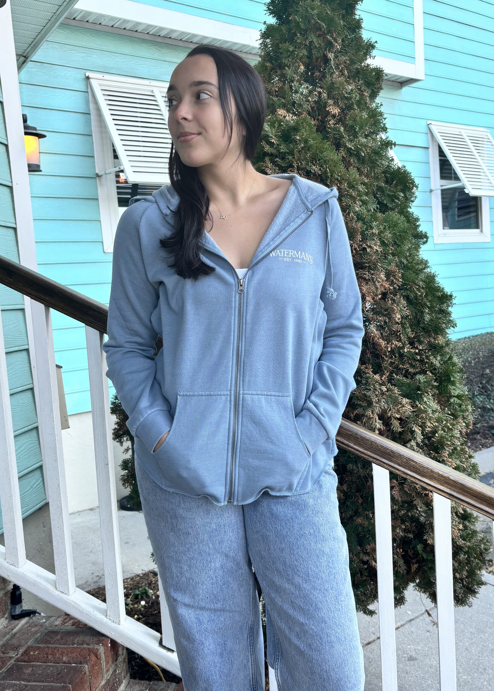 Waterman's Woody CA Wave Full Zip Hoodie