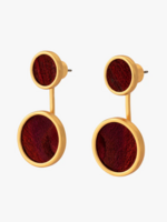 Isla Bezel Jacket Earring - dyed peacock feathers 81