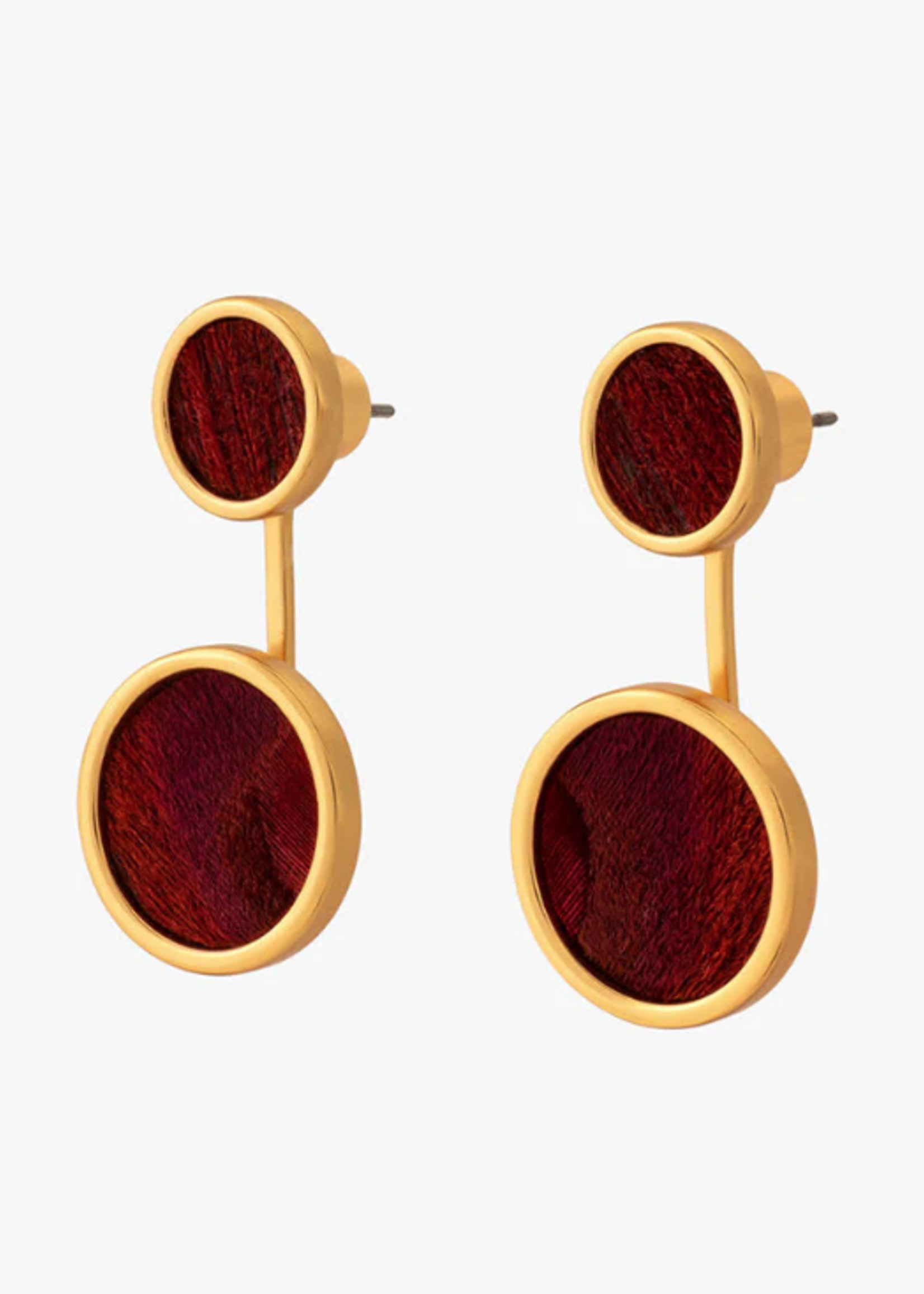 Isla Bezel Jacket Earring - dyed peacock feathers 81